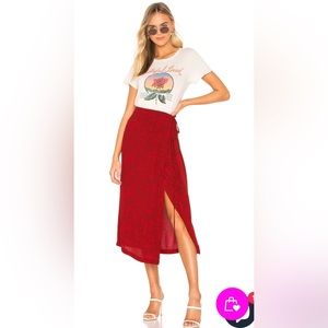 Free People Yasmin Tied Midi Wrap Skirt NWOT